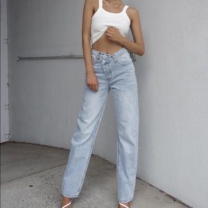 Princess Polly Holly Asymmetric Jeans Size 0